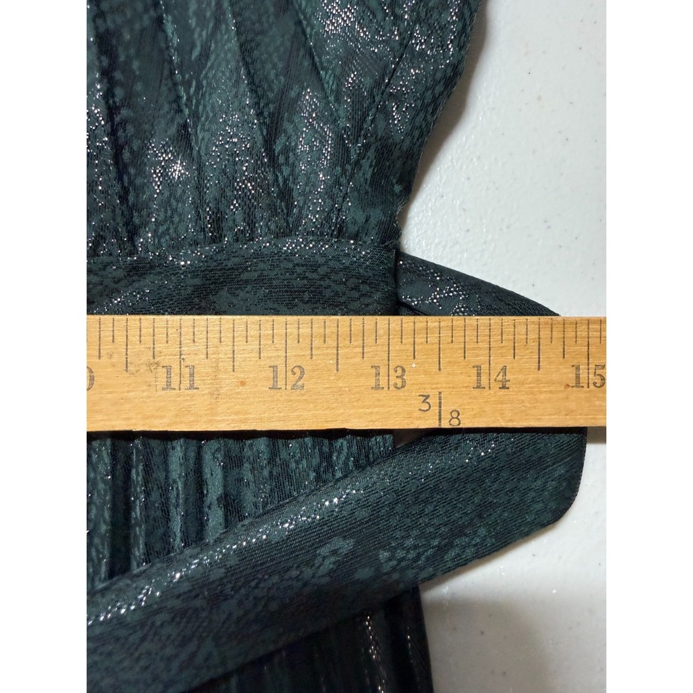 & Other Stories Womens Green Shimmer Pleated Maxi Dress Size 4 Holiday NEW - Picture 14 of 16